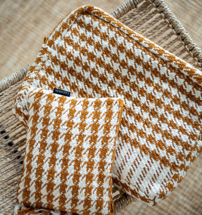 Pochette Pied de Poule (petit modèle) Caravane