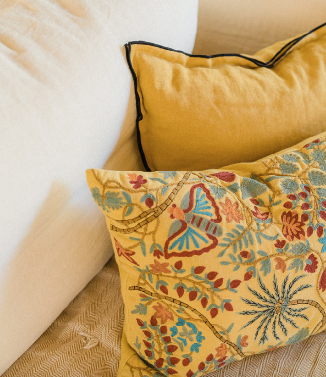 Housse de coussin Papilio Brodée Caravane (40x55)