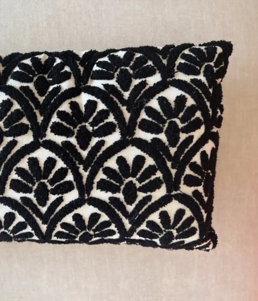 Coussin Fleurs (noir)