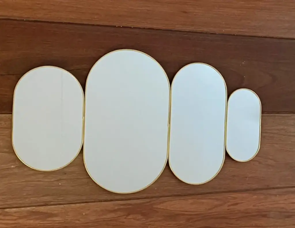 Miroir Quadruple Doré