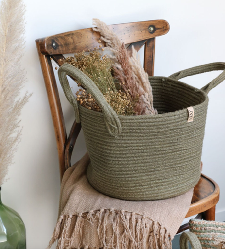 Panier de Rangement Jute (Vert)