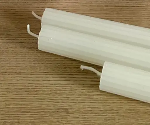 Bougie Striée Blanche (boite de 4)