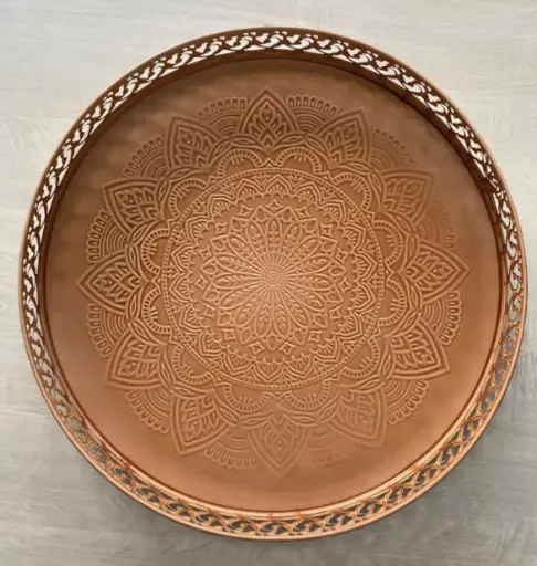 Plateau rond Métal (brun)