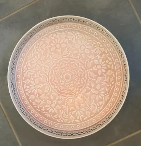 Plateau rond Métal (rose)