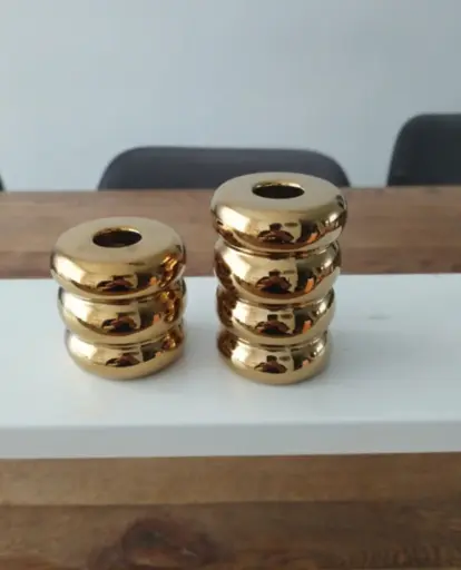 Bougeoirs Donuts Dorés